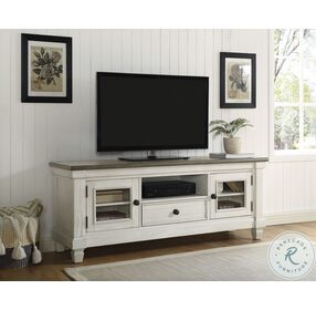 Granby Antique White And Rosy Brown TV Stand