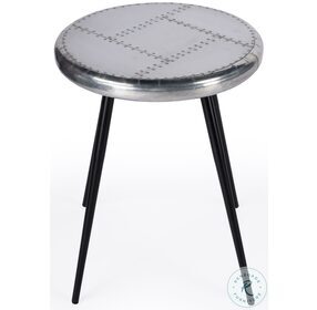 Yeager Distressed Silver Metal Aviator Accent Table