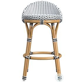 Tobias Black And White Outdoor Low Back Counter Height Stool