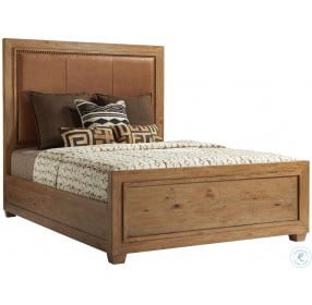 Los Altos Natural Oak Stain Antilles Upholstered Panel Bedroom Set