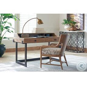 Los Altos Natural Oak Stain And Aged Bronze Kendelston Writing Desk