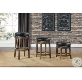 Westby Black Round Swivel Counter Height Stool Set Of 2