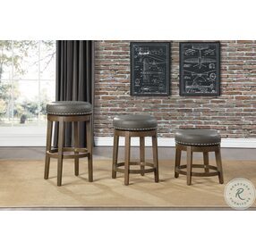 Westby Gray Round Swivel Counter Height Stool Set Of 2