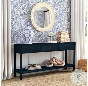 Lark Navy 3 Drawer Blue Console Table