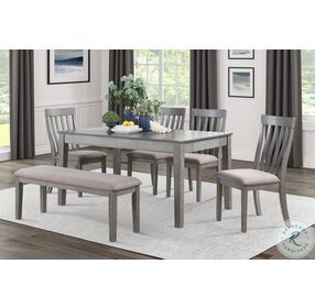 Armhurst Wire Brushed Dark And Light Gray Dining Table