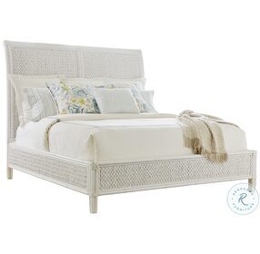 Ocean Breeze White Siesta Key Woven Sleigh Bedroom Set