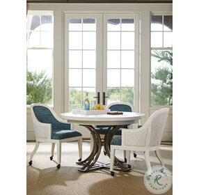 Ocean Breeze White And Gray Marsh Creek Round Dining Table
