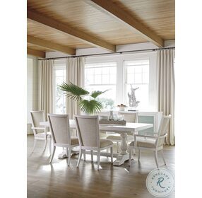 Ocean Breeze Shell White Captiva Rectangular Extendable Dining Table