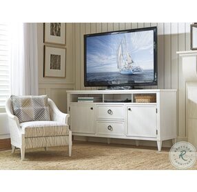 Ocean Breeze Shell White Dockside TV Stand