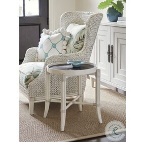 Ocean Breeze White Neptune Round End Table