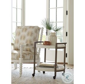 Ocean Breeze White And Gray Osprey Cart End Table