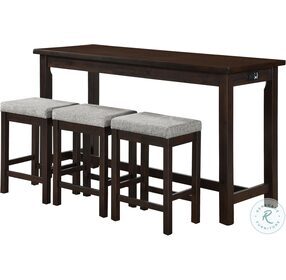 Connected Espresso 4 Piece Pack Counter Height Set