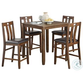 Weston Brown 5 Piece Pack Counter Height Dining Set