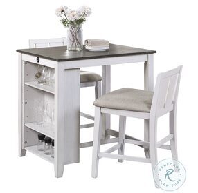 Daye Gray And White 3 Piece Pack Counter Height Set