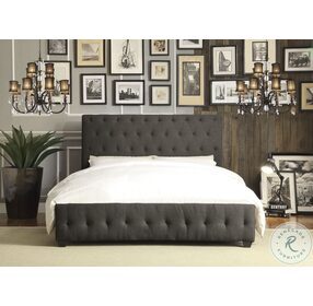 Baldwyn Charcoal Fabric King Panel Bed