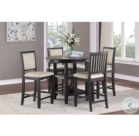 Asher Brown And Black Counter Height Dining Table