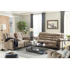 Workhorse Cocoa Double Reclining Console Loveseat