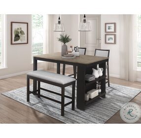 Stratus Gray Counter Height Bench