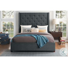 Fairborn Dark Gray Full Upholstered Platform Bed