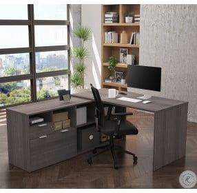 I3 Plus Bark Gray L Desk