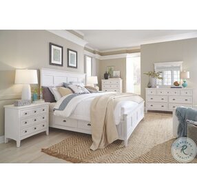 Heron Cove Chalk White Queen Storage Panel Bed
