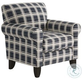 Stanza Blue Navy Rolled Arm Accent Chair