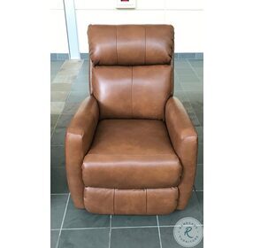 Primo Brown Leather Rocker Recliner with Power Headrest