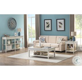 Athens White With Charcoal Rub One Drawer End Table