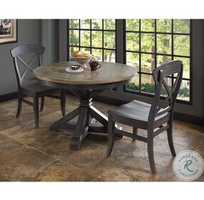 Harper Snowy Desert And Matte Black Extendable Round Dining Table