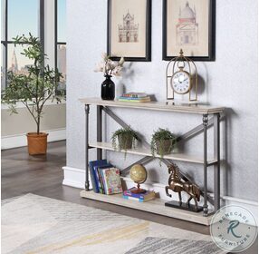 Corbin II Sandy Brown With Pewter Small Console Table
