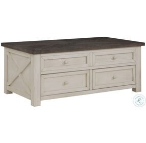 Bar Harbor II Cream Two Drawer Lift Top Occasional Table Set