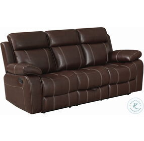 Myleene Chestnut Leather Reclining Living Room Set