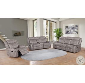 Lawrence Taupe Reclining Console Loveseat