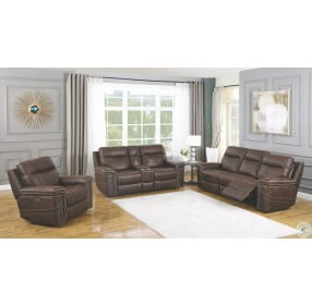 Wixom Brown Power Reclining Sofa With Power Headrest