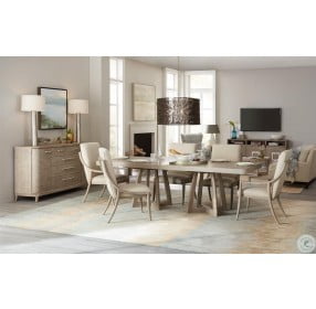 Affinity Gray 78" Rectangular Pedestal Extendable Dining Table