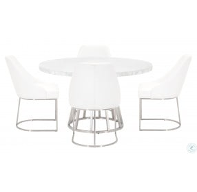 Traditions Turino White Carrera 54" Round Dining Table
