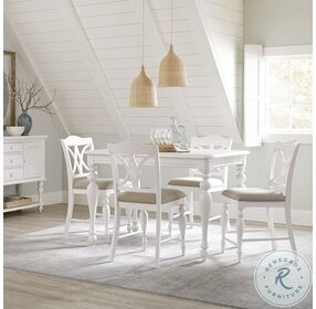 Summer House Oyster White Extendable Gathering Counter Height Dining Table