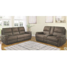 Variel Taupe Reclining Loveseat With Console