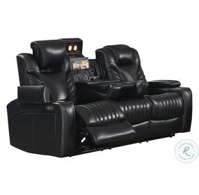 Bismark Black Power Reclining Living Room Set With Power Headrest