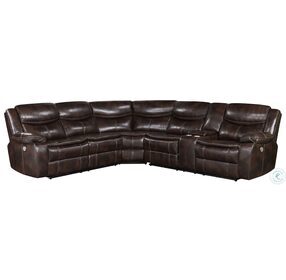 Sycamore Dark Brown Power Reclining Sectional