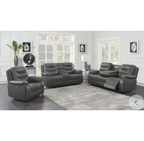 Flamenco Charcoal Power Reclining Sofa With Drop Down Table