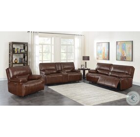 Southwick Saddle Brown Leather Glider Power Recliner