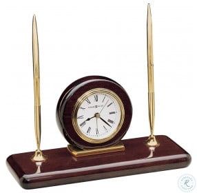 Rosewood Desk Set Mantle Clock
