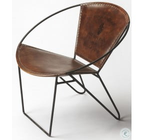 Milo Iron and Leather Accent Chair