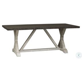 Willow Run Rustic White And Weathered Gray Trestle Dining Room Set