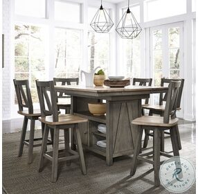 Lindsey Farm Gray And Sandstone Extendable Kitchen Island