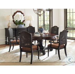 Kingstown Burnished Brown Cassis Bonaire Round Extendable Dining Table