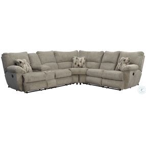 Elliot Pewter Power Reclining Console Lay Flat Sectional
