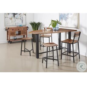 Hill Crest Brown With Black Counter Height Stool Set Of 2