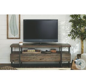 Modern Timber Natural And Dark Pewter Entertainment Console